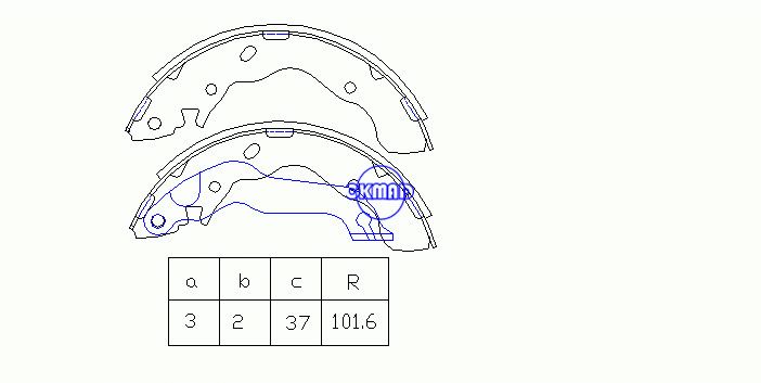 HYUNDAI ACCENT II Saloon (LC) MATRIX (FC) Drum Brake shoes FMSI:1495-S808 OEM:58305-25A10 SA128, OK-BS266